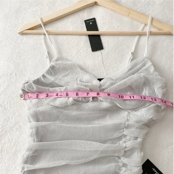 NWT Lulu’s Silver Ruched Mini Dress - Picture 5 of 10